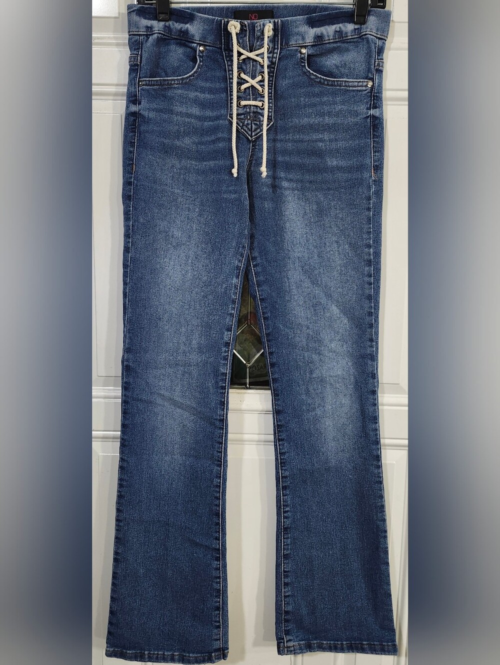 NOBO NO Boundaries Y2k Inspired Lace Up Pull On Jeans Juniors Size Medium 7/9